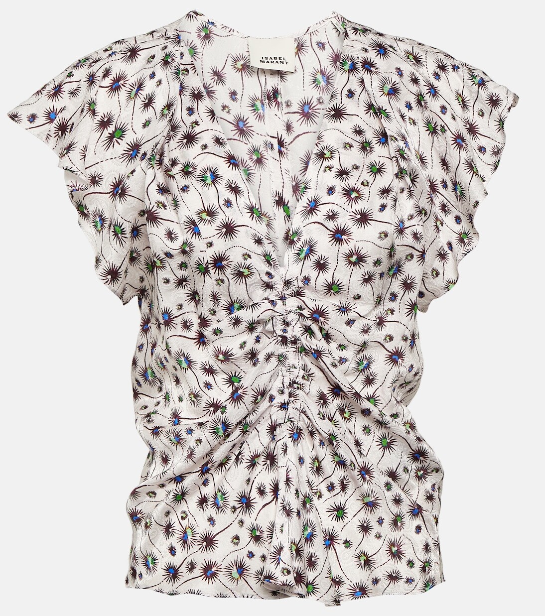 

Топ lonea со сборками и принтом Isabel Marant, мультиколор
