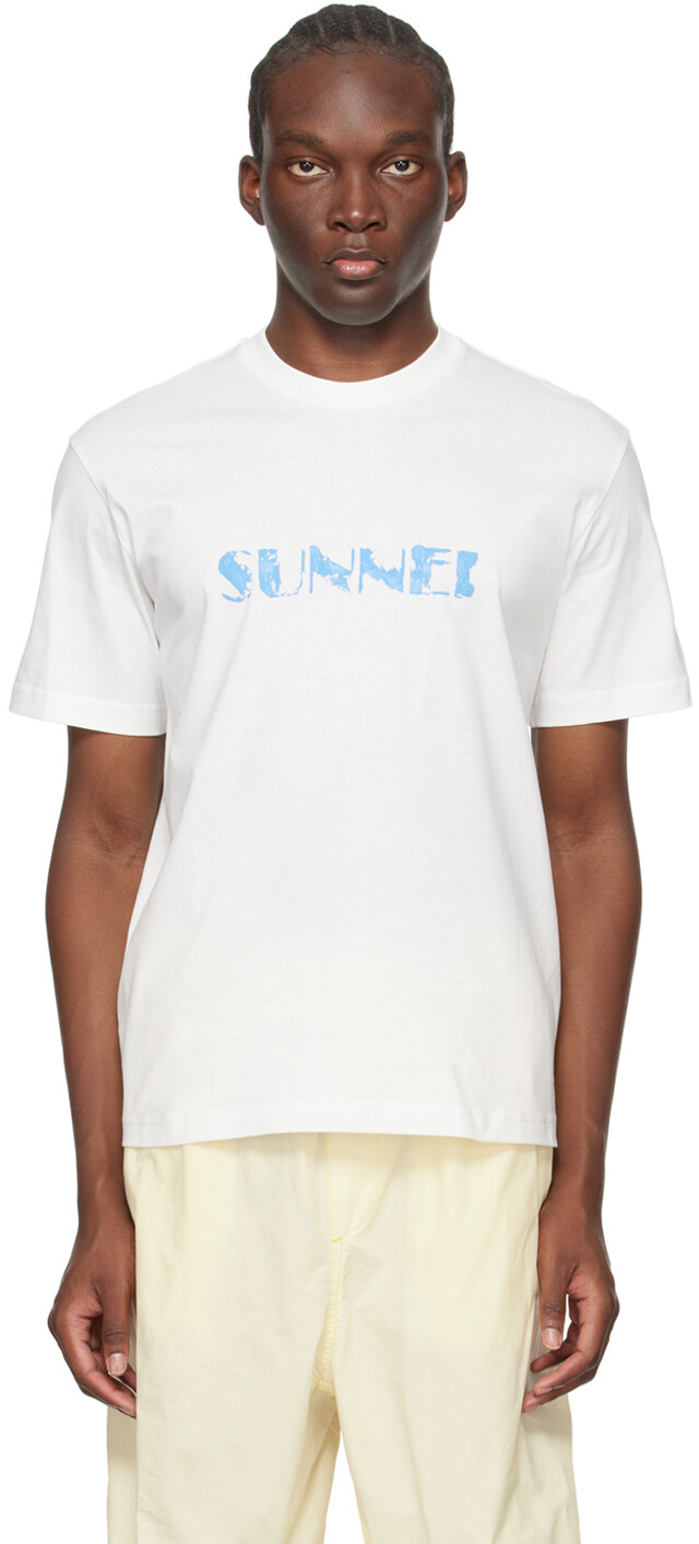 

Белая классическая футболка Sunnei