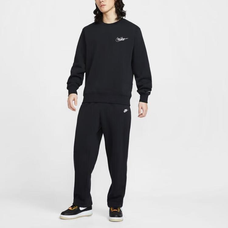 Nike Мужские толстовки, черные, с круглым вырезом, средней плотности ткани, другие — фото 3