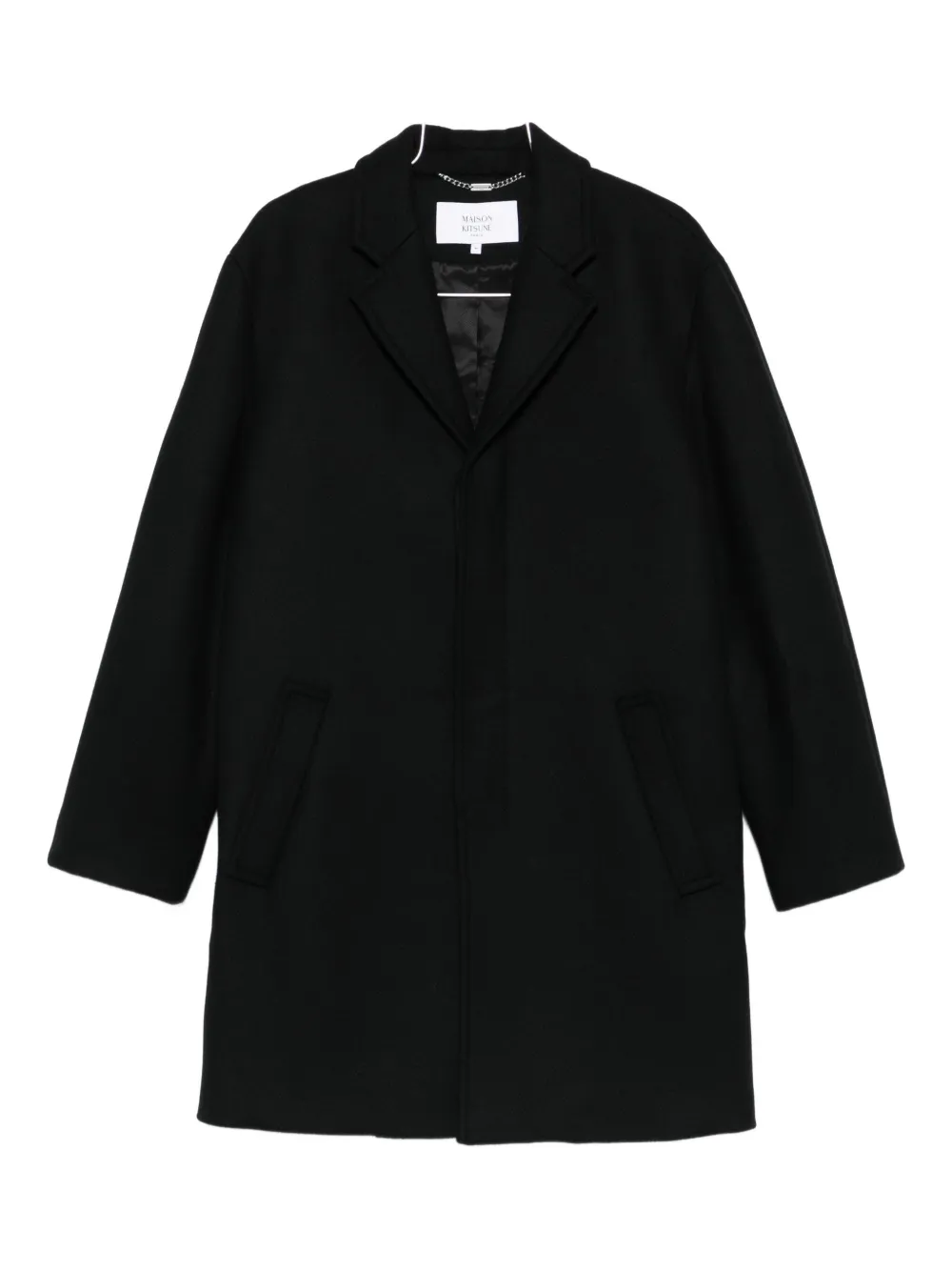 

Пальто с лацканами и прорезными карманами Maison Kitsuné, черный