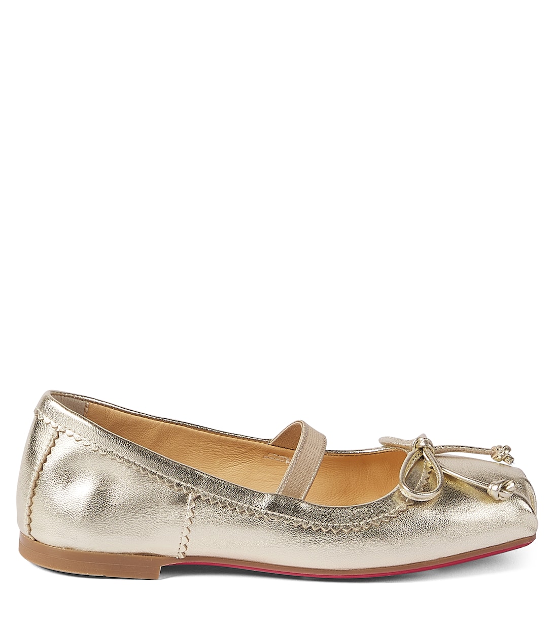 Балетки Baballet из металлизированной кожи Christian Louboutin Kids, Platine — фото 4