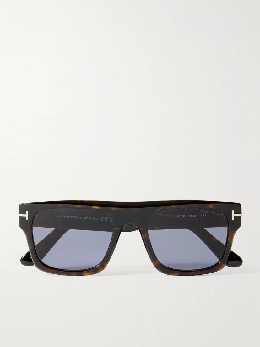 Квадратные черепаховые солнцезащитные очки Cyrus из ацетата TOM FORD Eyewear, коричневый