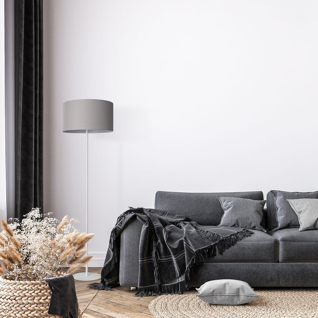

Торшер гостиная спальня штатив тканевый абажур торшер E27 Uni Paco Home, серый