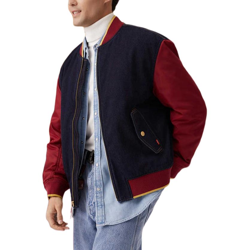 Levis Джинсовая куртка Levi's мужская синяя красная, Blue Red — фото 3