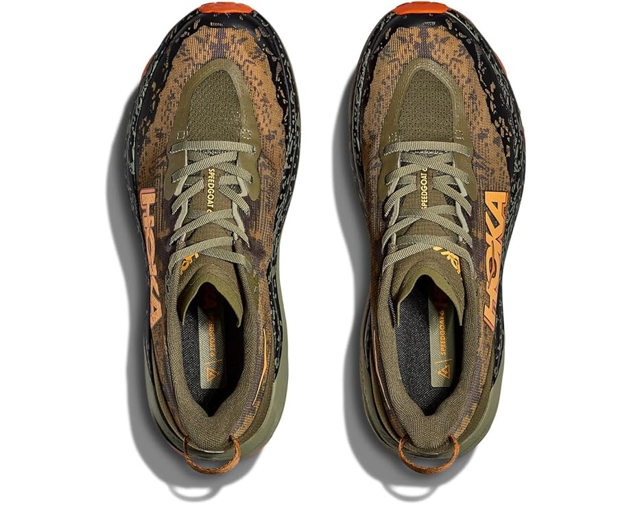 Кроссовки Hoka Speedgoat 6, цвет Antique Olive/Squash — фото 2