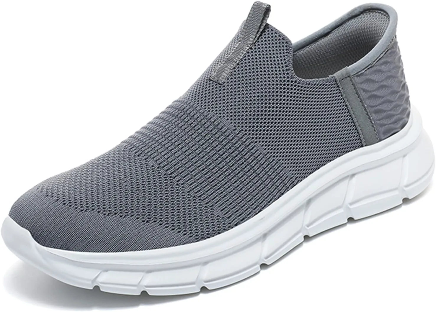 

Мужские кроссовки JiuQing без шнурков, легкие для бега, прогулок и занятий в спортзале, с сетчатым верхом, серый