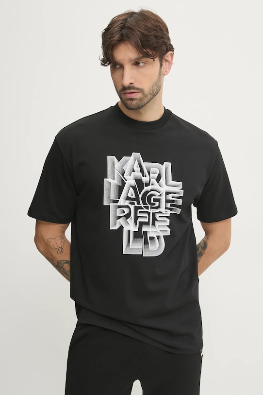 

Хлопковая футболка Karl Lagerfeld, черный