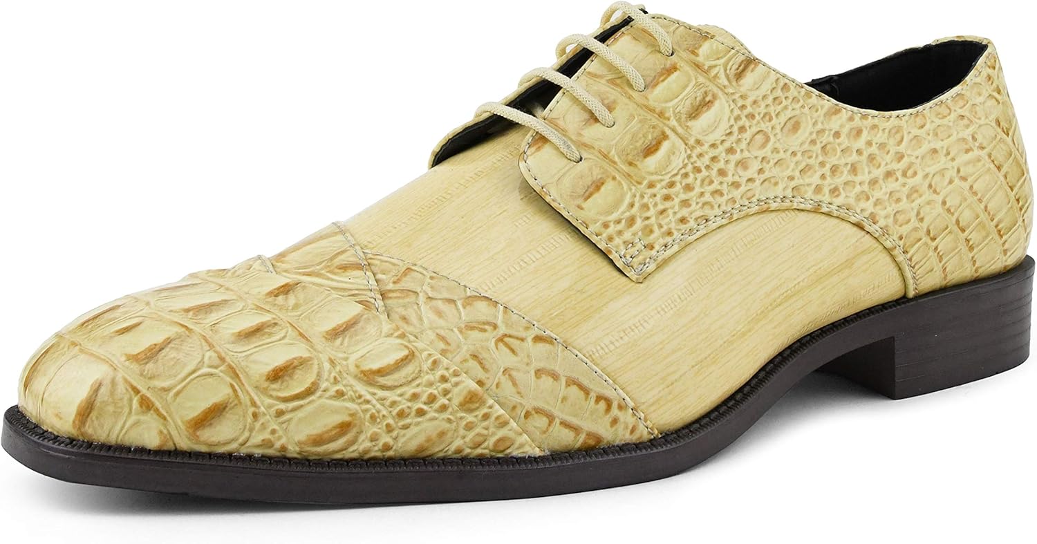 

Туфли-оксфорды с мыском для мужчин, мужские классические туфли с принтом под крокодиловую кожу, оксфорды с крокодиловой кожей Bolano, Taupe