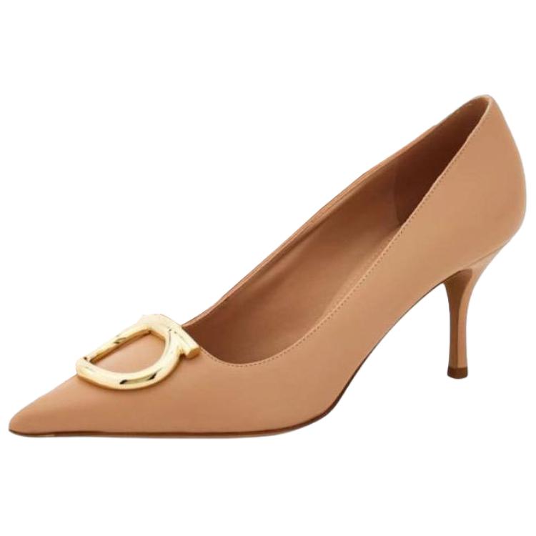 Туфли GANCINI Slim Heel High Heel 7 см, женские, светло-абрикосового цвета Ferragamo