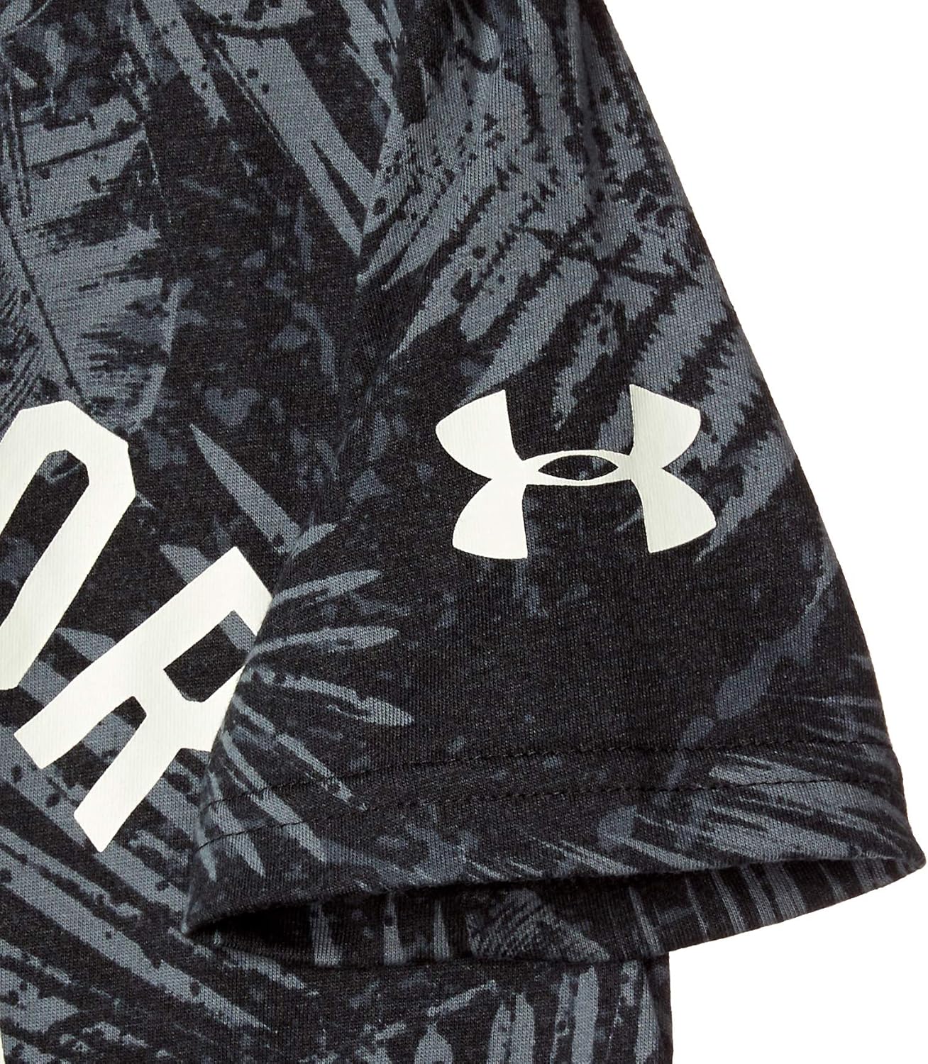 Under Armour Boys' Project Rock Aloha Warrior Mana футболка с коротким рукавом, Black/Summit White - 001 — фото 2
