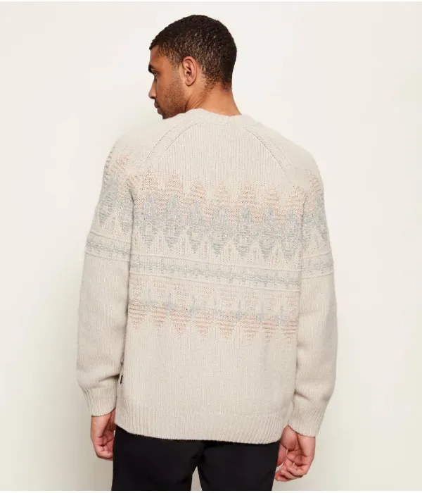 Шерстяной свитер Каромбо relaxed fit Boss Orange, бежевый — фото 3