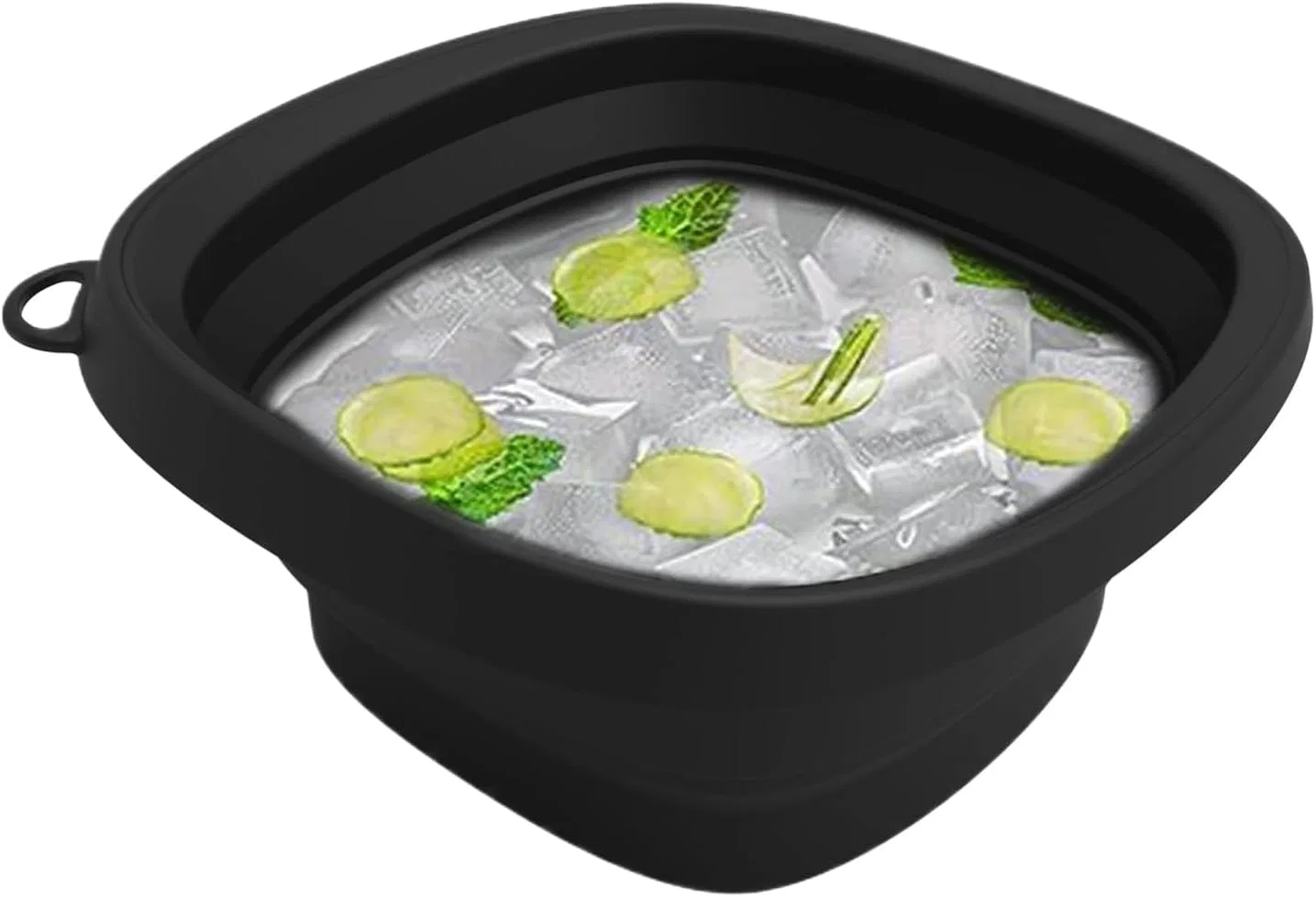 Складная чаша для лица с кубиками льда, черная, силикон