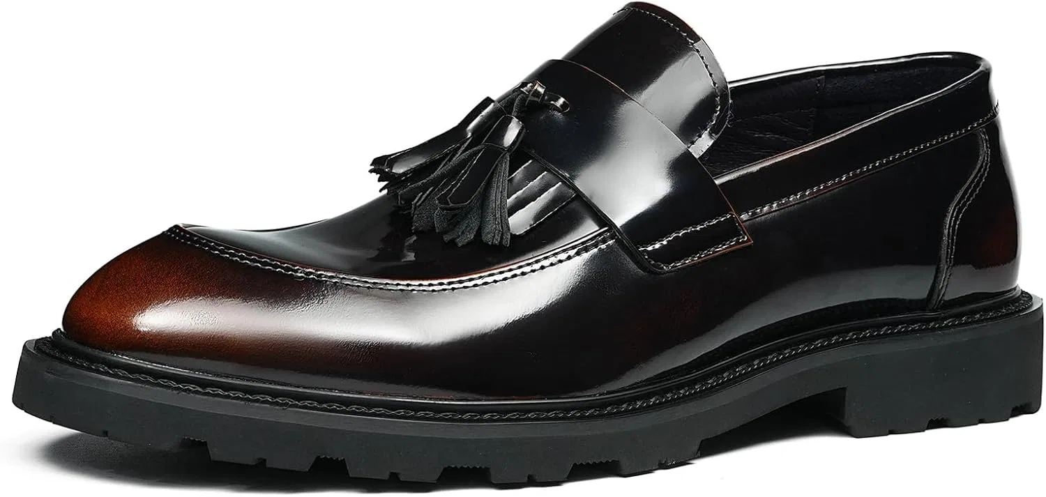 Лоферы кожаные мужские, Moccasin Loafers 25871, коричневый WinDhana