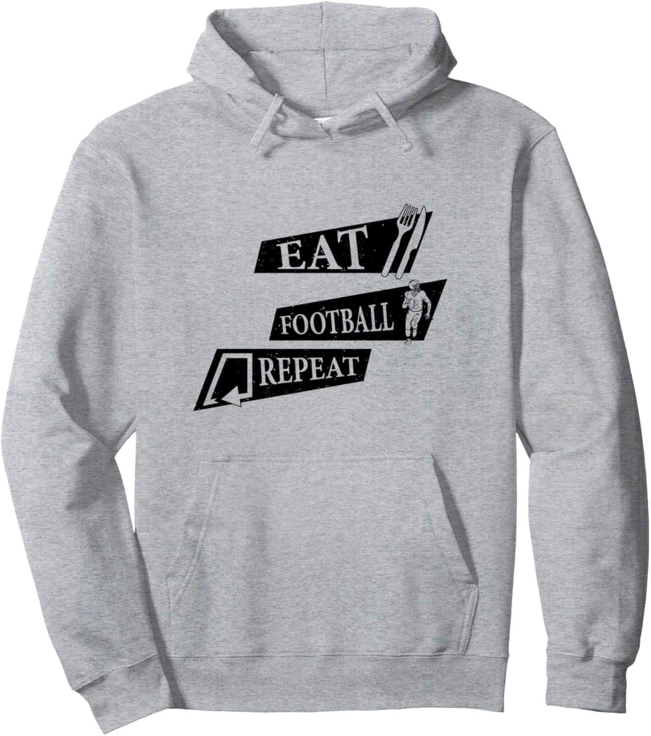 

Игра в американский футбол - Толстовка с надписью Ешь футбол, повторяй American Football Player Football Season, серый