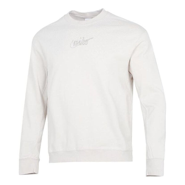 

Толстовка Men's Nike Embroidered Logo Solid Color Sports Round Neck Pullover White, мультиколор