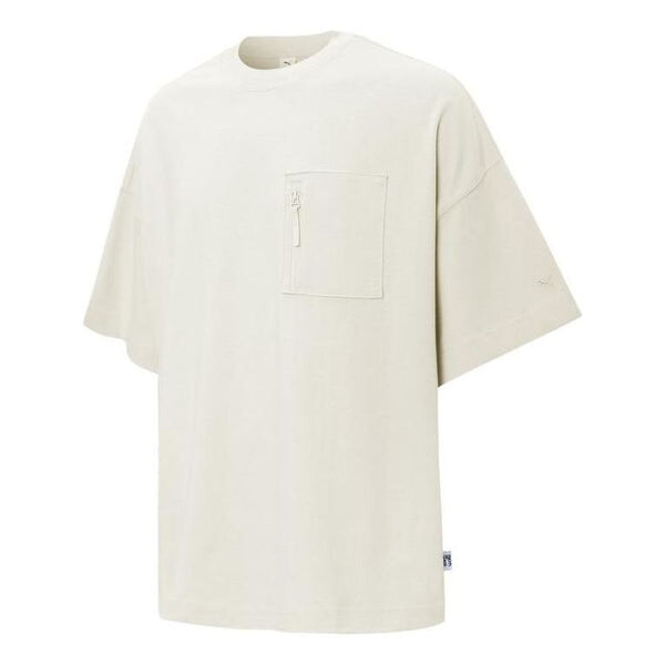 

Футболка logo pocket t-shirt 'beige' Puma, бежевый