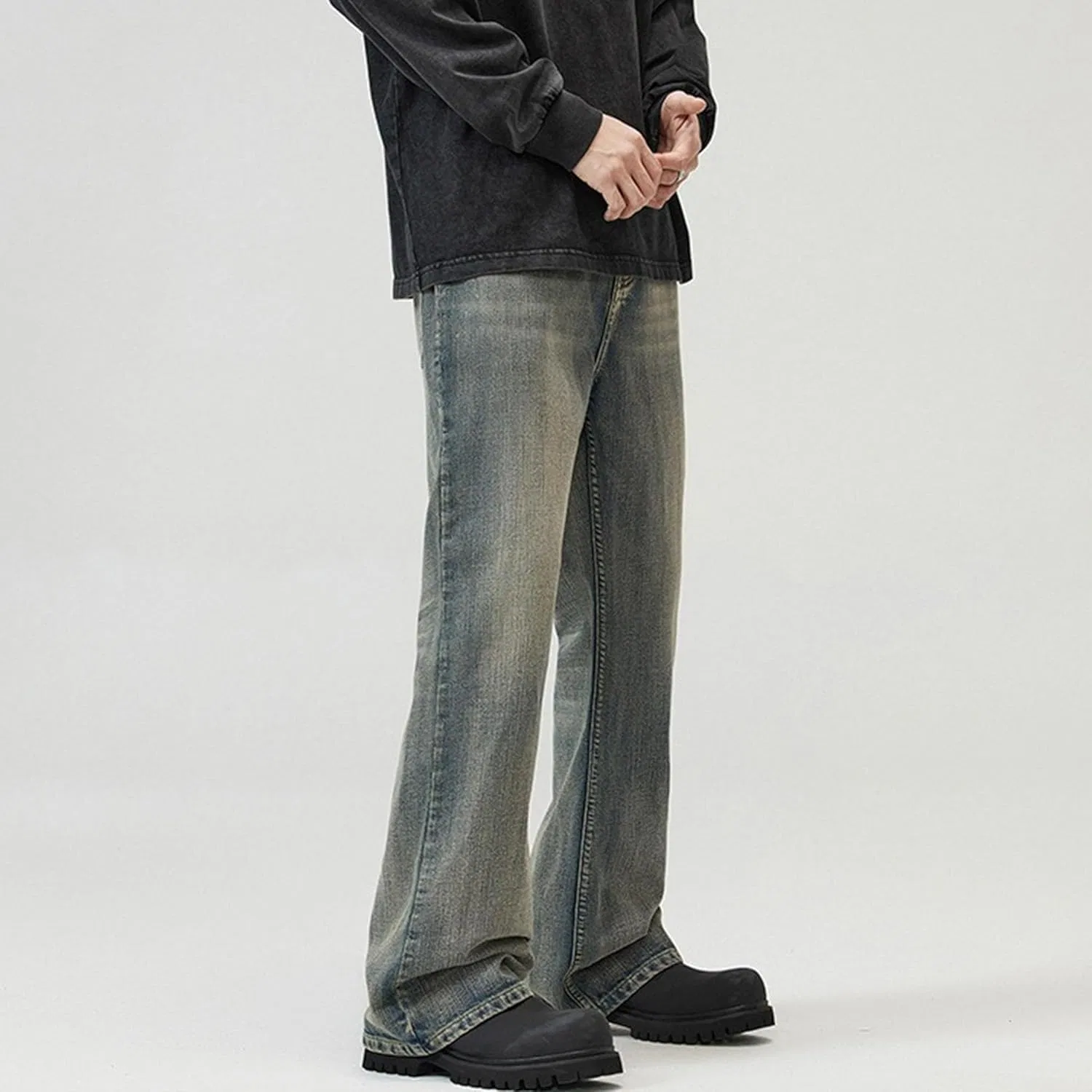 Джинсы винтажные Slim Fit, Винтажный синий — фото 2