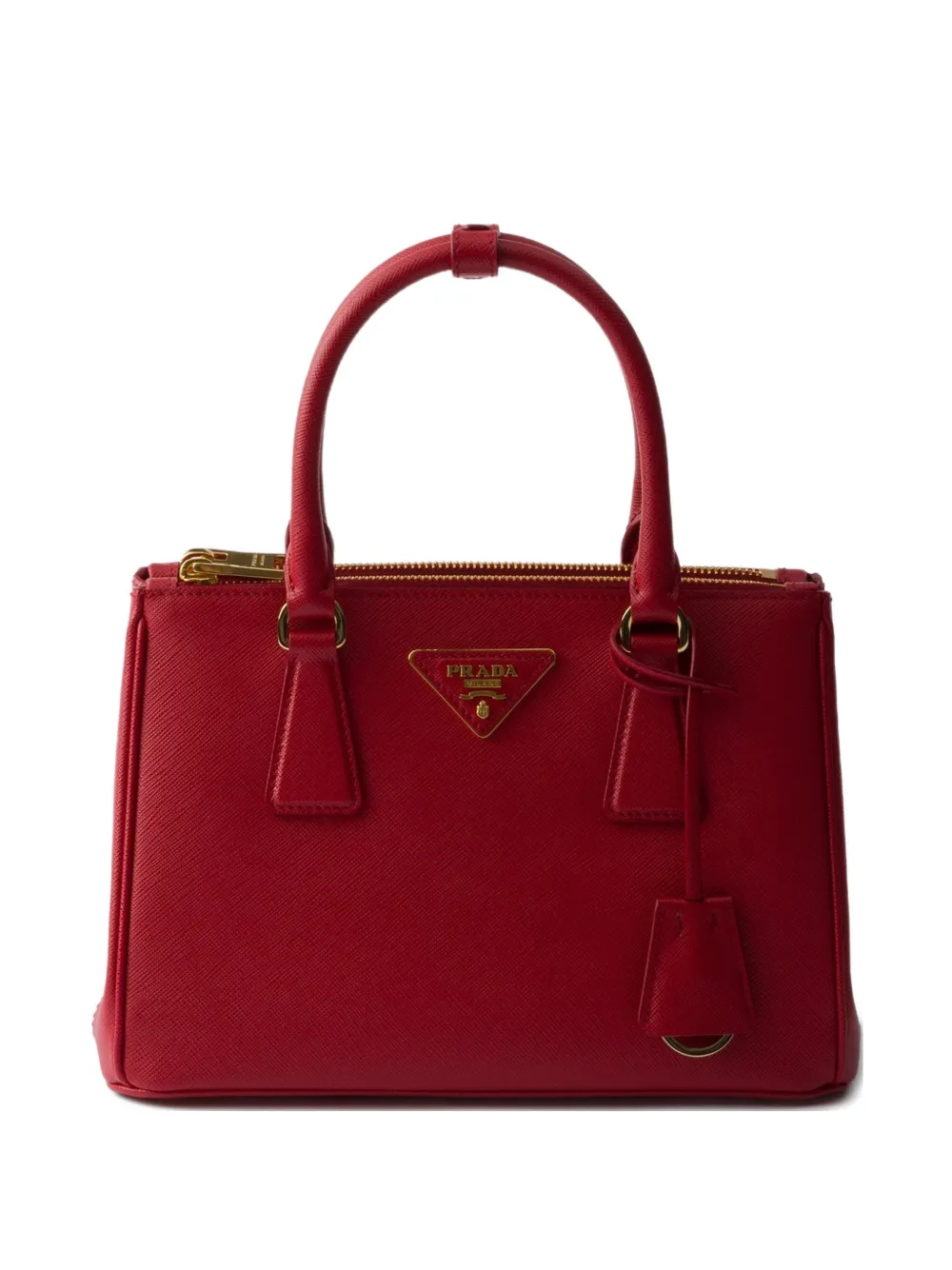 

Маленькая сумка-тоут Galleria из сафьяновой кожи Prada, красный
