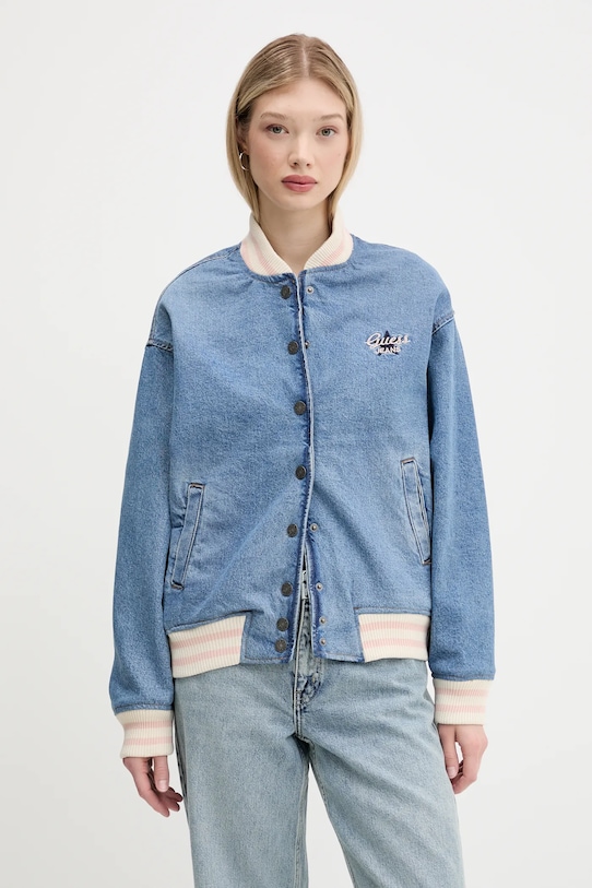 

Куртка-бомбер джинсовая Guess Jeans, синий