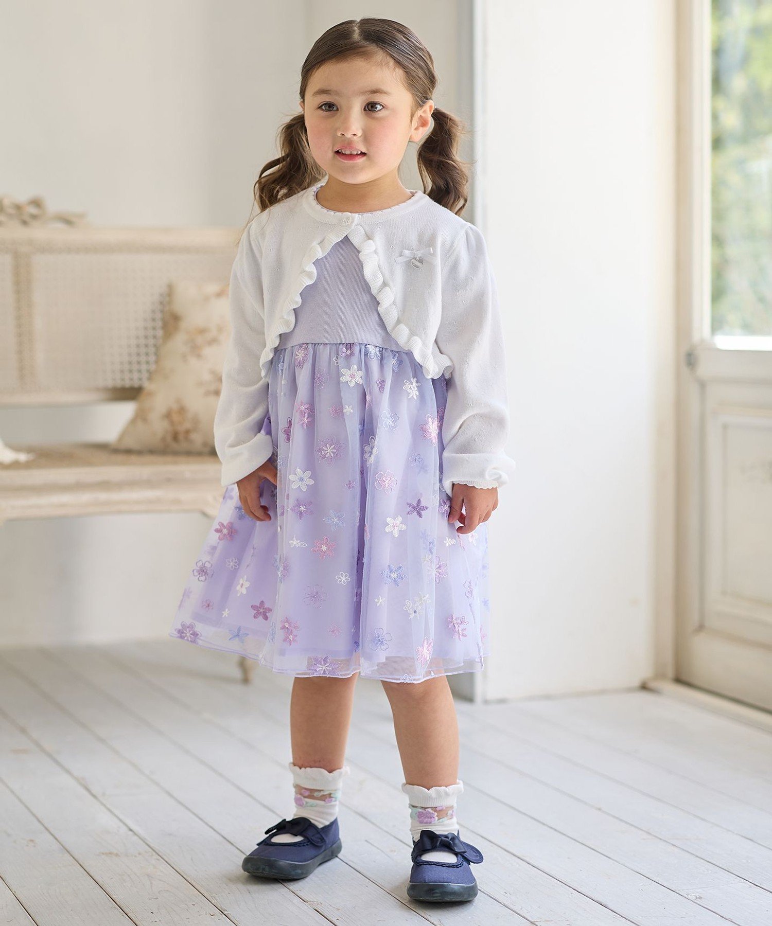 Платье из вышитого тюля ANY KIDS, Lavender [082] — фото 3