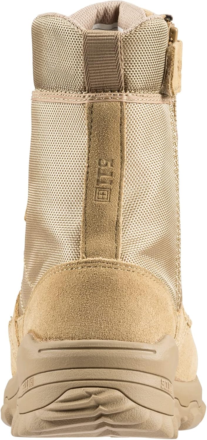 Мужские кожаные тактические ботинки 5.11 Tactical Speed 3.0 с боковой молнией для боевых и военных действий в пустыне, модель 12336/12337, Coyote — фото 4