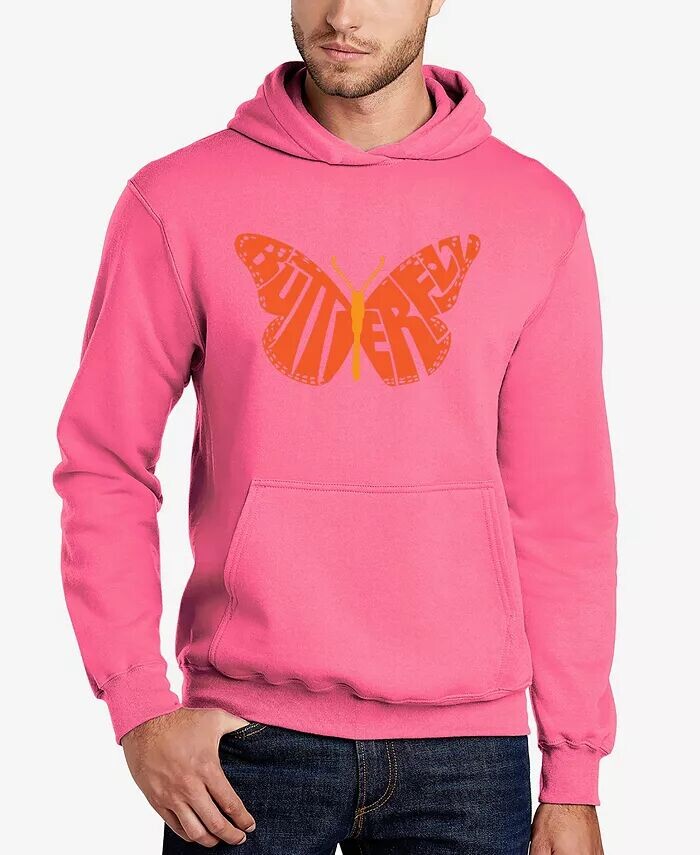 

Butterfly - Мужская толстовка с капюшоном Word Art LA Pop Art, розовый