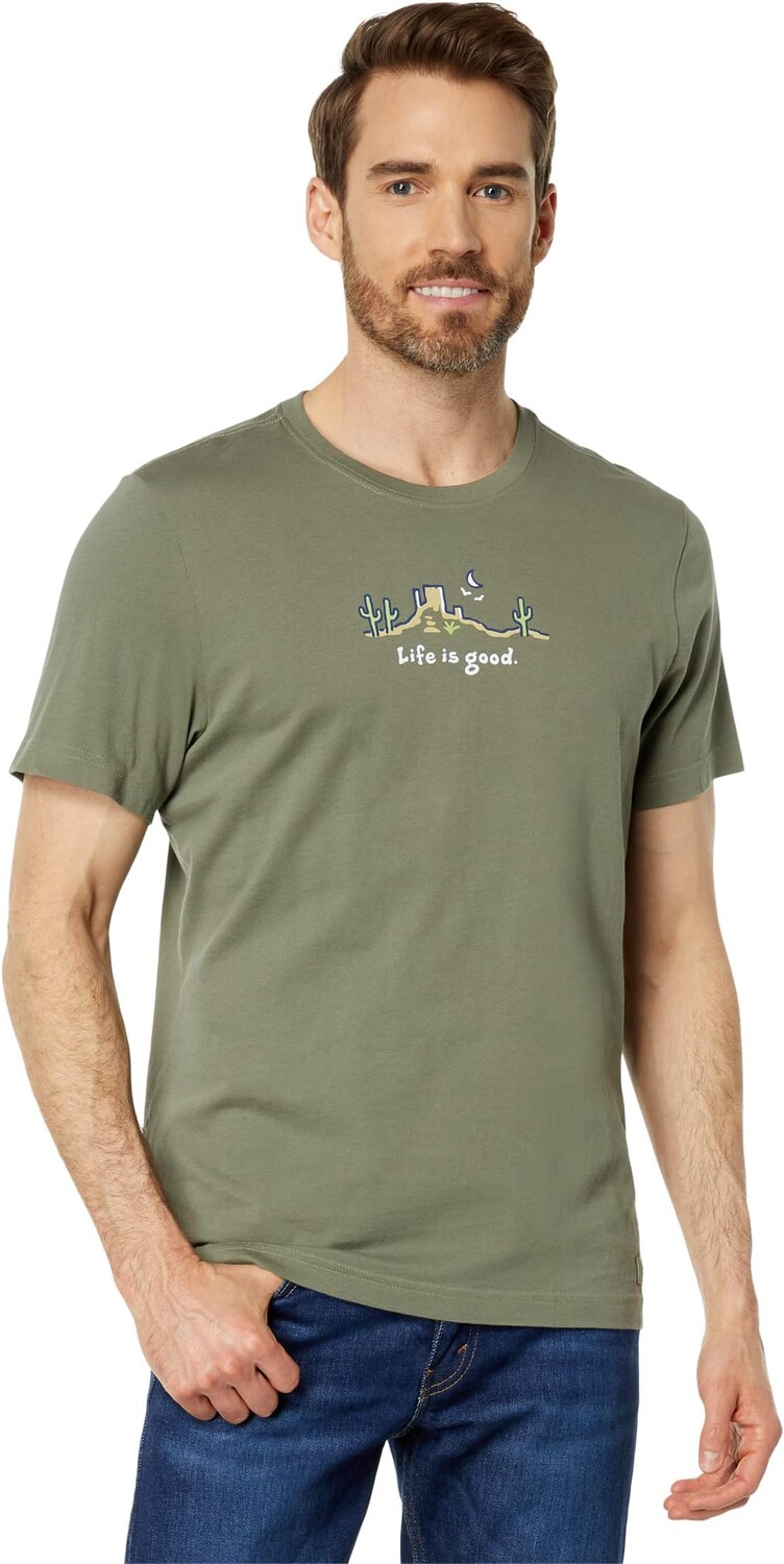 

Футболка Life is Good Desert Vista Short Sleeve CrusherTee, цвет Moss Green