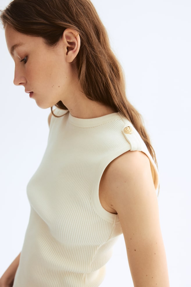 

Ребристая майка H&M, бежевый