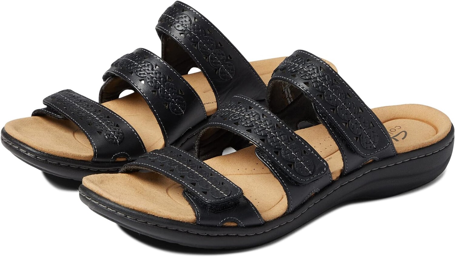 

Сандалии на плоской подошве Laurieann Cove Clarks, черная кожа