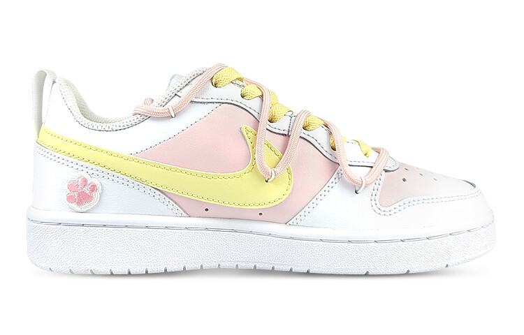 Кроссовки Nike Court Borough Skateboard Shoes Women's Low-Top Pink/Yellow — фото 2