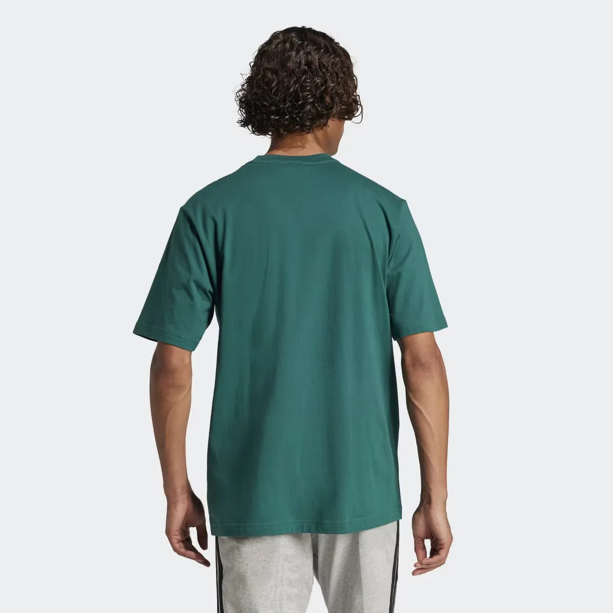 Мужская футболка Adidas Essentials Linear Single Jersey, зеленый — фото 2