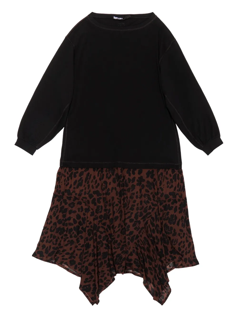 

Платье асимметричного кроя с леопардовым принтом Bimba Y Lola, черный