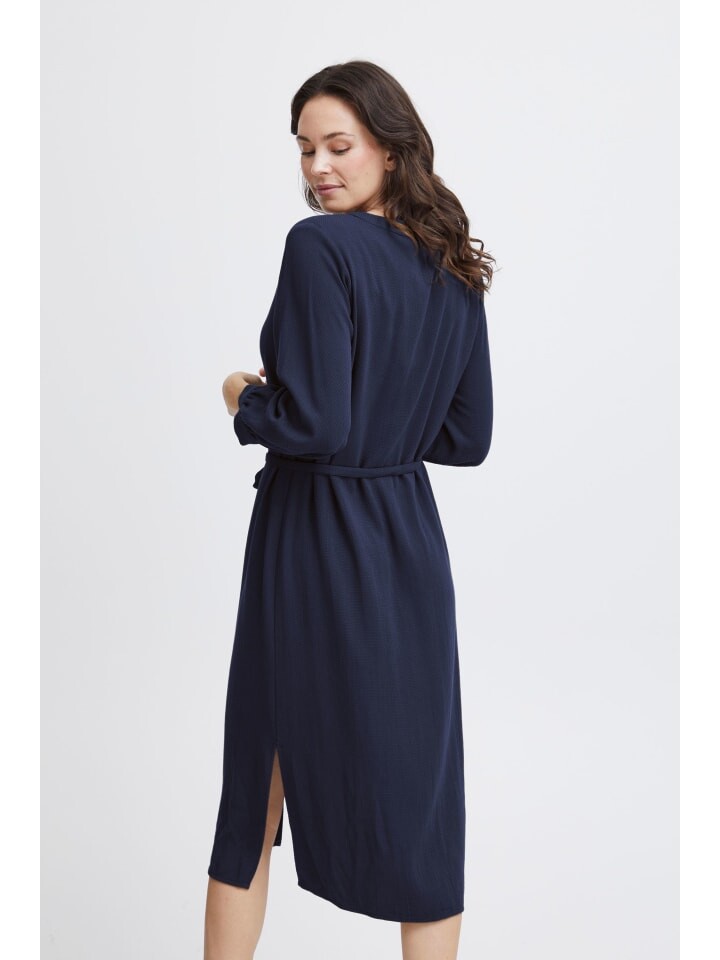 

Короткое платье Fransa Blusenkleid FRHAIDA DR 1 20613327 schönes Webkleid mit Bindegürtel, синий