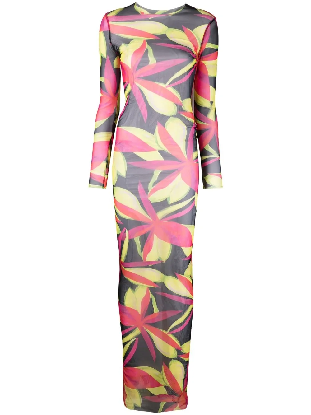 

Полупрозрачное платье с графичным принтом Louisa Ballou, розовый