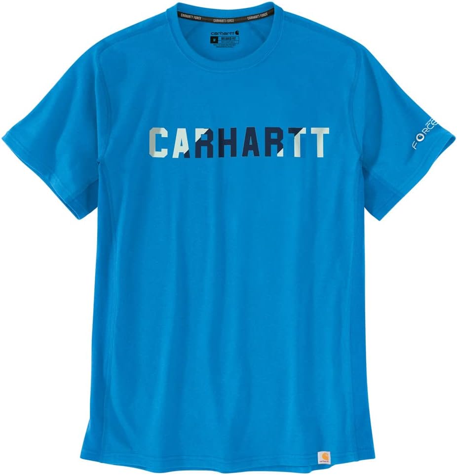 

Мужская футболка Carhartt 105203 Force свободного кроя средней плотности с коротким рукавом и графикой, Azure Blue, Синий, Мужская футболка Carhartt 105203 Force свободного кроя средней плотности с коротким рукавом и графикой, Azure Blue