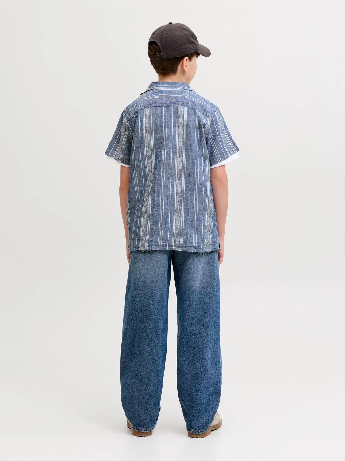 Рубашка из добби, JACK & JONES Junior, эшли блю — фото 3