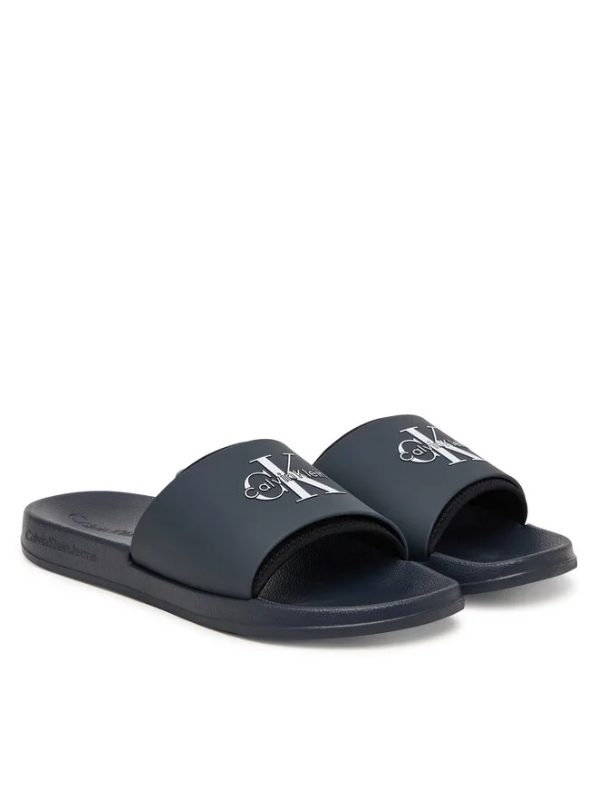Calvin Klein Мюли Ess Slide из резины и неопрена HM0HM02229, темно-синие — фото 2