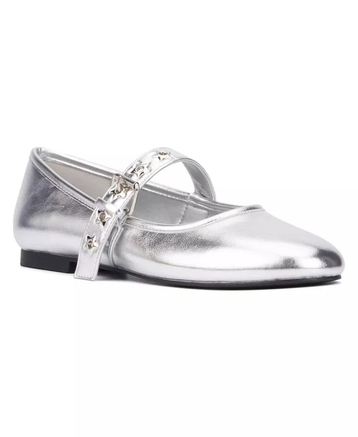 Женские балетки Element Mary Jane Flat Olivia Miller, серебряный