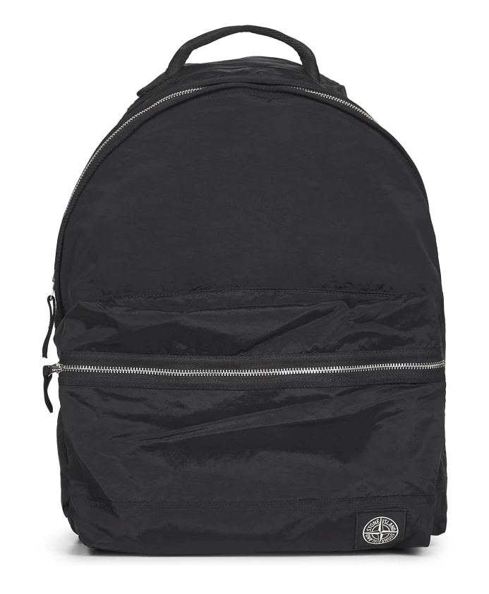 

Черный нейлоновый рюкзак с верхней молнией. Stone Island, черный