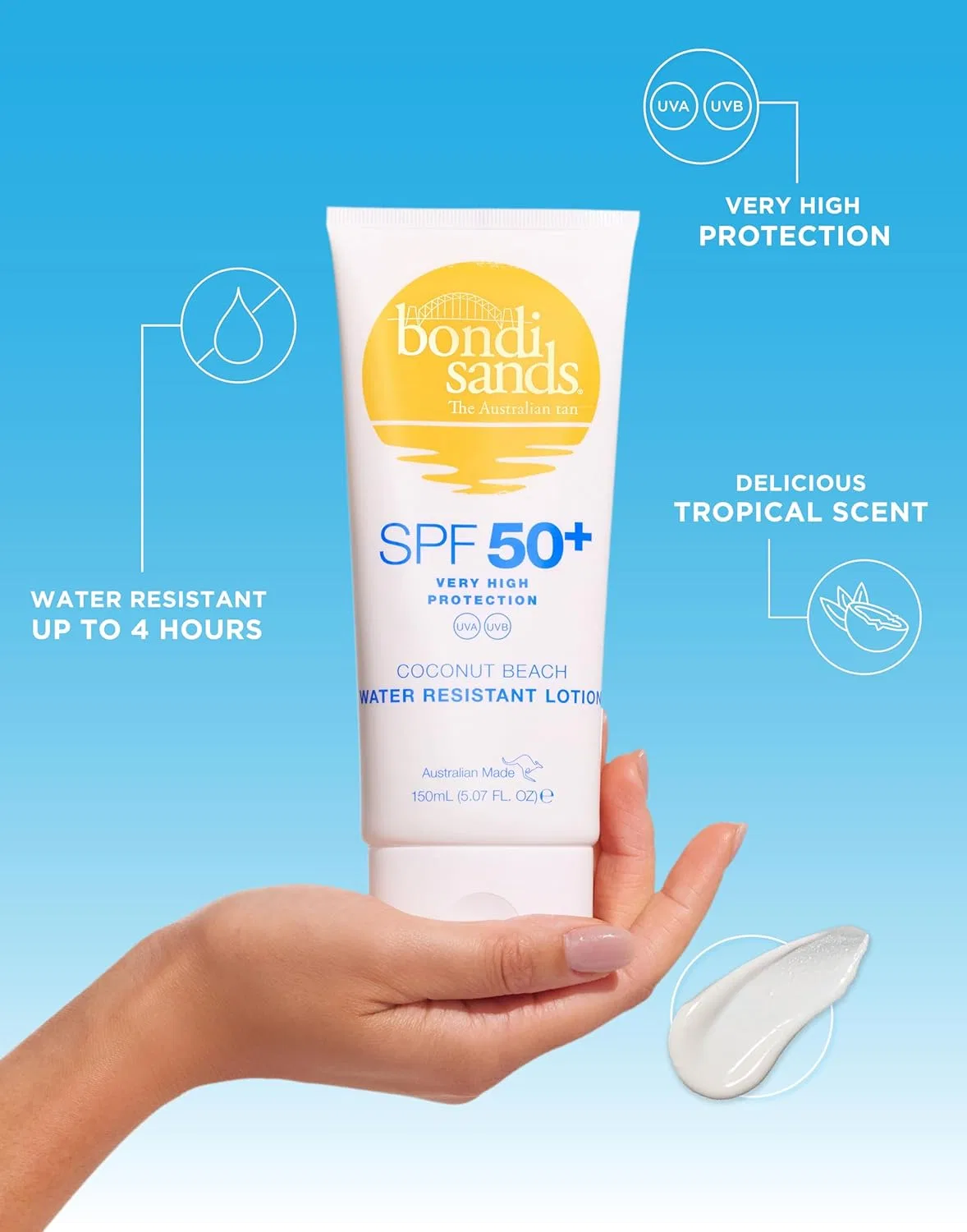 Водостойкий солнцезащитный лосьон «Coconut Beach» SPF 50+ от Bondi Sands Bondi Sands — фото 2