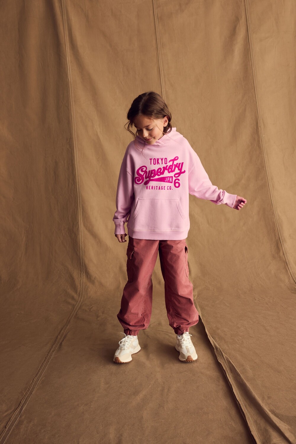 Толстовка с логотипом для девочек постарше Superdry, розовый — фото 4