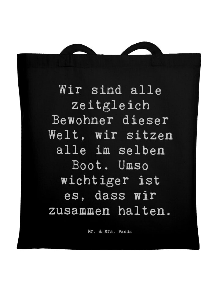 

Сумка Mr. & Mrs. Panda Tragetasche Spruch Freundlichkeiten verbreiten ..., черный