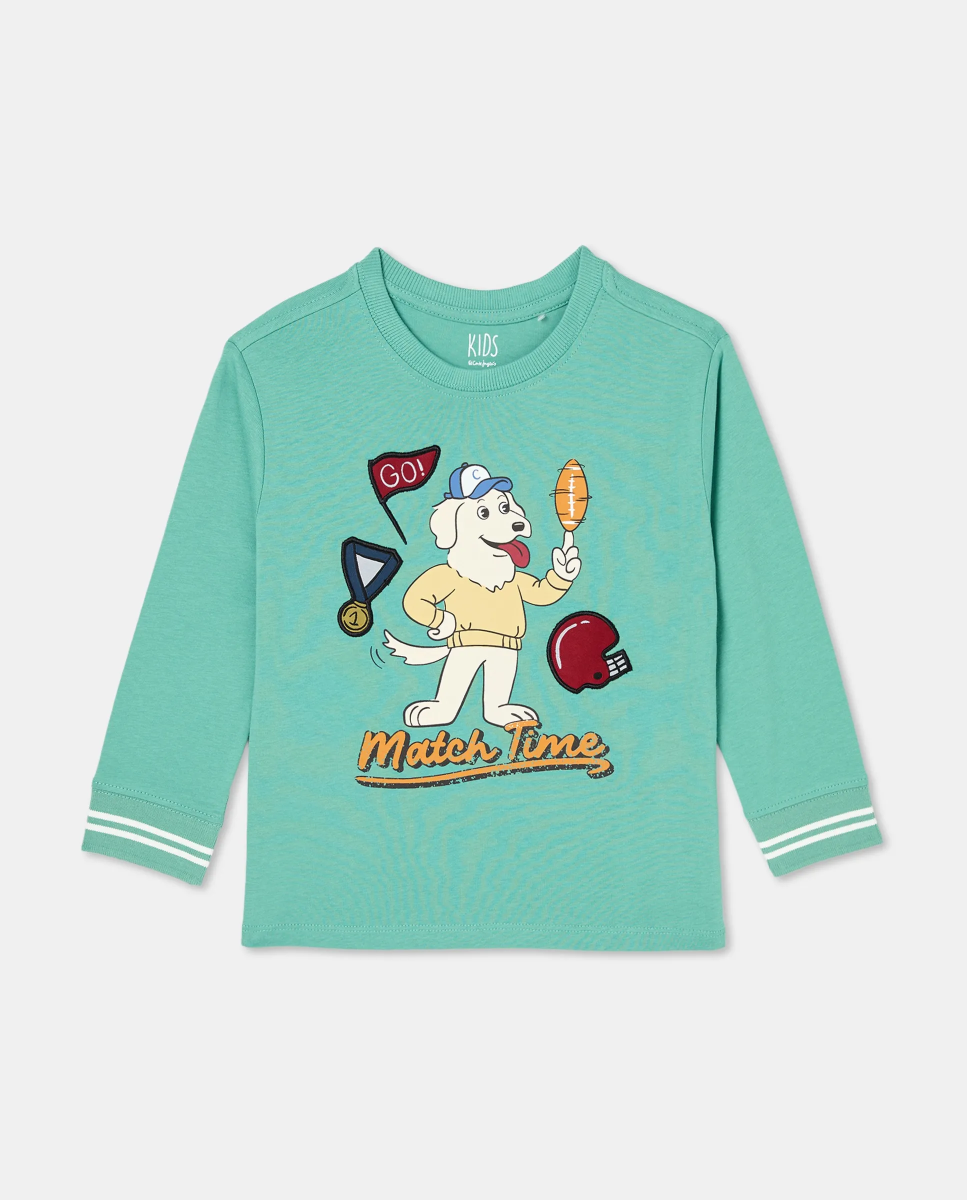 

Длинный рукав футболка с детскими нашивками Kids El Corte Inglés, зеленый