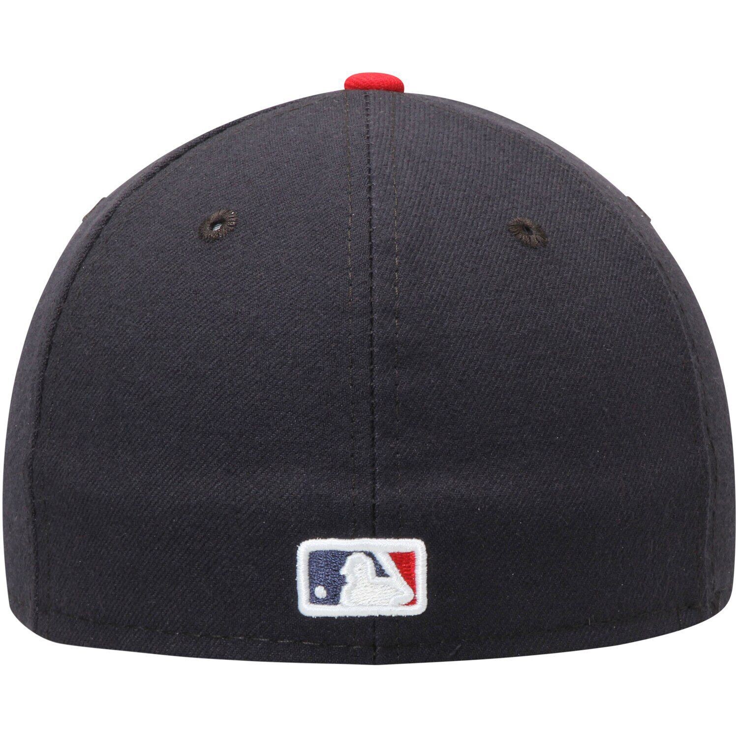 Мужская бейсболка New Era темно-синего/красного цвета Atlanta Braves Home Authentic Collection On-Field Low Profile 59FIFTY Облегающая шляпа — фото 4