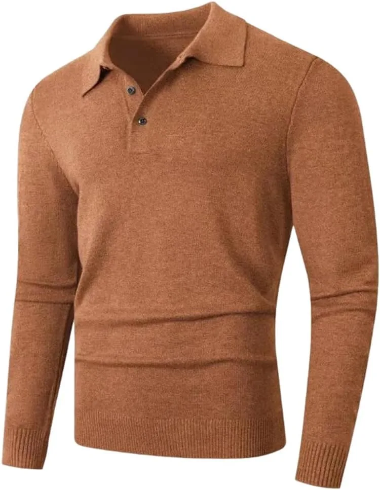 

Мужской свитер с длинными рукавами, плотная вязка