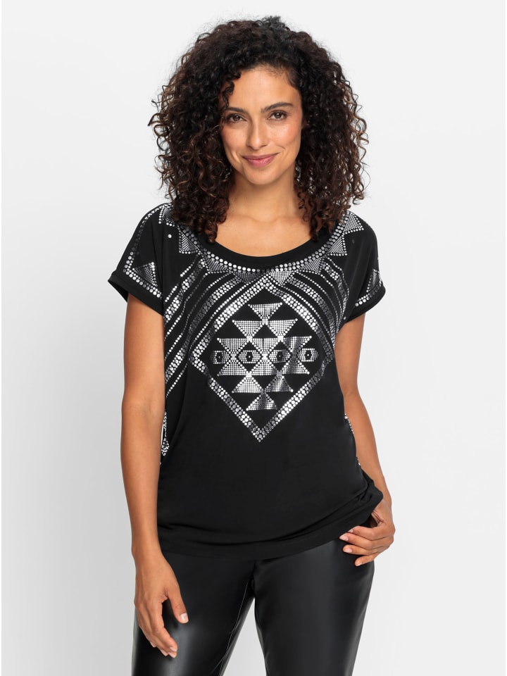 

Рубашка с короткими рукавами с черным и серебристым принтом WITT WEIDEN