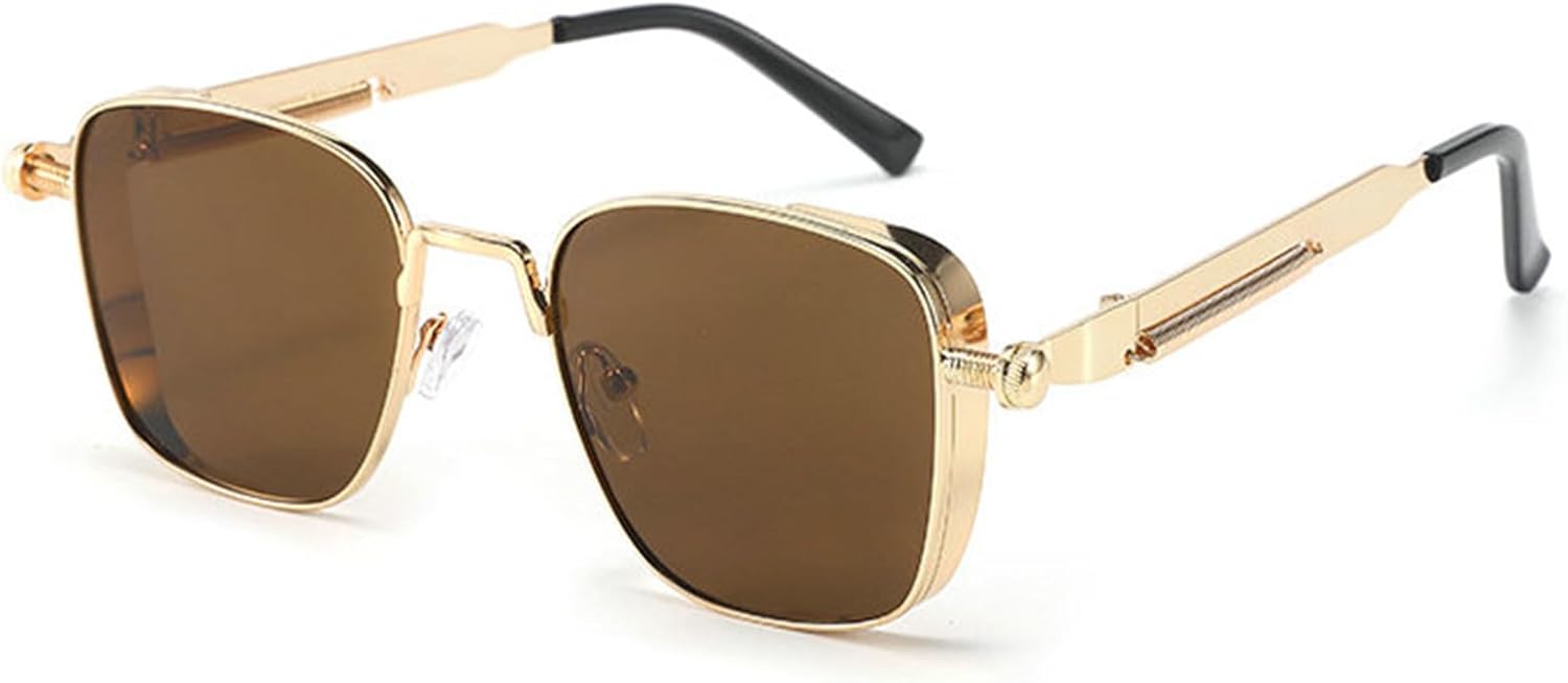 

Willochra Классические модные квадратные солнцезащитные очки конфетных цветов для женщин, ретро-стиль 90-х, трендовые мужские металлические прямоугольные очки UV400, C5