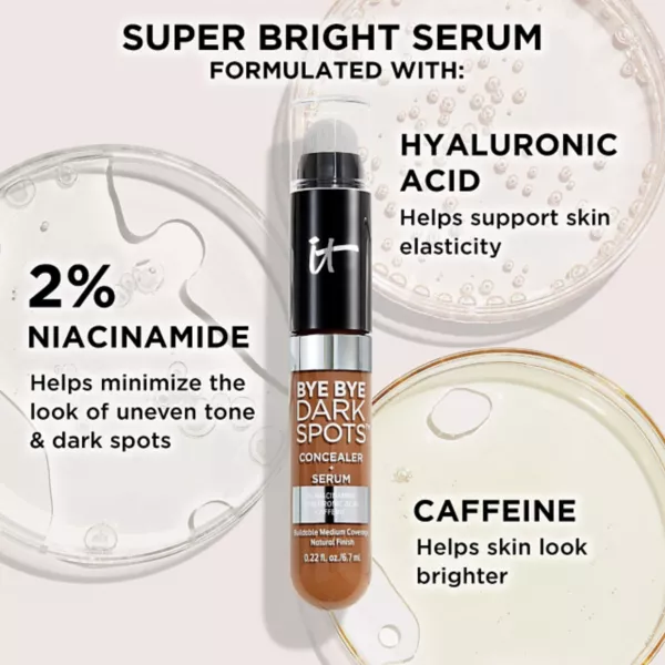 Сыворотка It Cosmetics — Пока-Пока темные пятна консилер + с ниацинамидом и гиалуроновой кислотой , цвет deep — фото 4