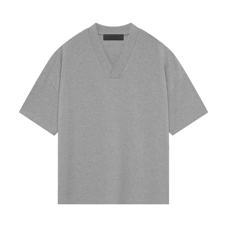 Футболка Fear Of God Essentials Fear of God Essentials V Neck 'Dark Heather Oatmeal', серый — фото 2