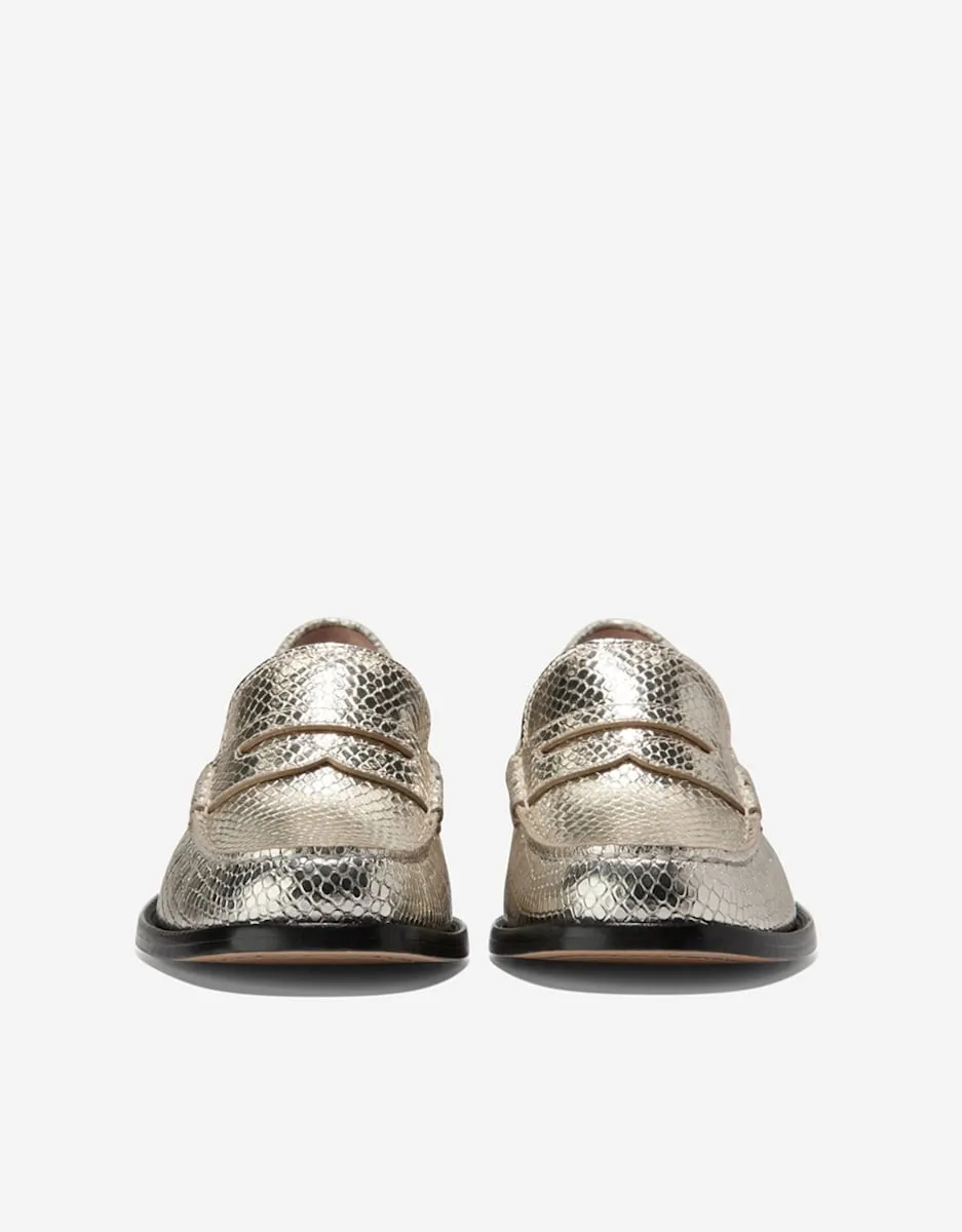 Женские мокасины из тисненой кожи Cole Haan, золотой — фото 2